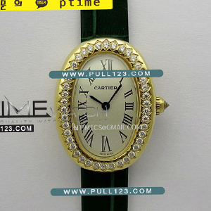[SWISS QUARTZ] Cartier Baignoire Watch Diamond Bezel YG AF Best Editionn - 까르띠에 베누아 베스트에디션