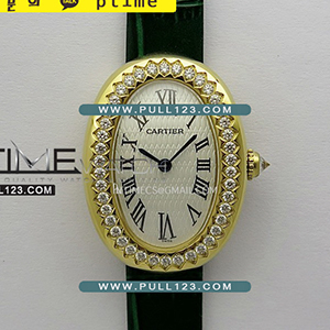 [SWISS QUARTZ] Cartier LBaignoire Watch Diamond Bezel YG AF Best Editionn - 까르띠에 베누아 베스트에디션