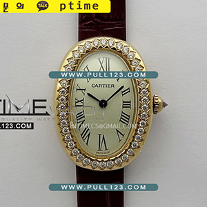 [SWISS QUARTZ] Cartier LBaignoire Watch Diamond Bezel YG AF Best Editionn - 까르띠에 베누아 베스트에디션