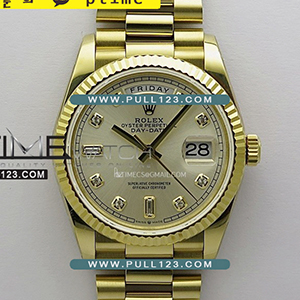 [무브먼트 선택] Rolex DayDate 36mm 128238 Gain Weight YG QF 1:1 Best Edition - 로렉스 데이데이트 베스트에디션