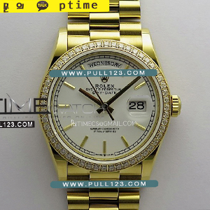 [2836 MOVE] Rolex DayDate 36mm 128348 904L YG Gain Weight KF 1:1 Best Edition - 로렉스 데이데이트 베스트에디션 무게추가버전